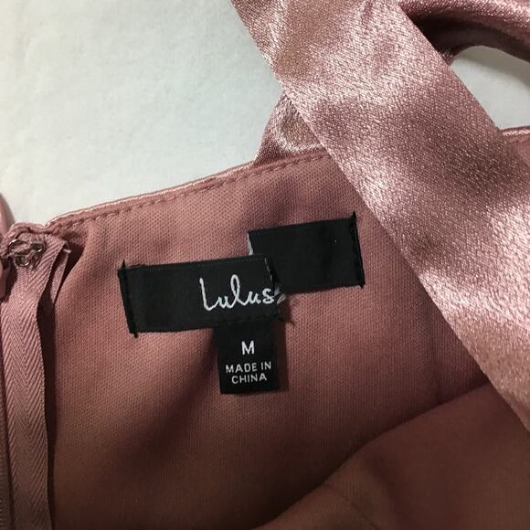 LULU'S SZ M Pink On the Guest List Mauve One-Shoulder Neck Maxi Dress NEW B97 - Picture 8 of 11